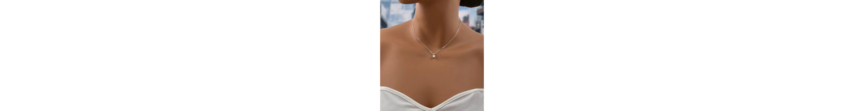 Round Cut Created White Topaz Necklace