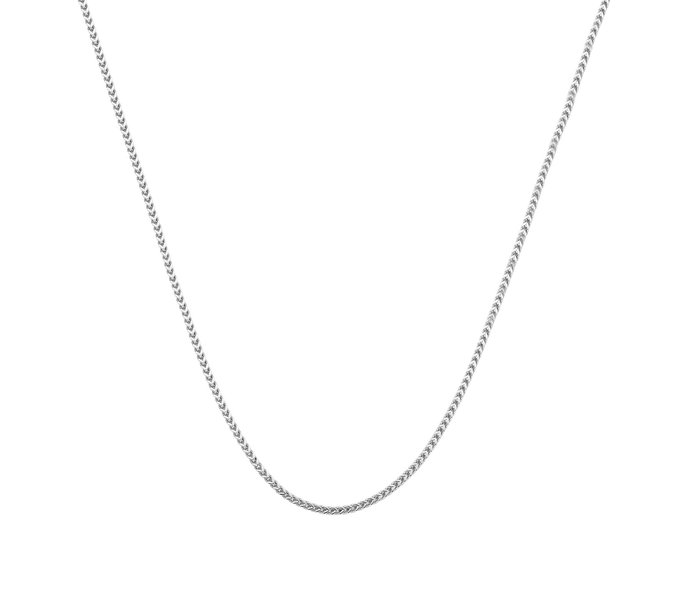 Sterling Silver 925 Franco Chain 2.5MM, 16, Square Box Chain Necklace, Italian Made Sterling Silver 925 Unisex Chain