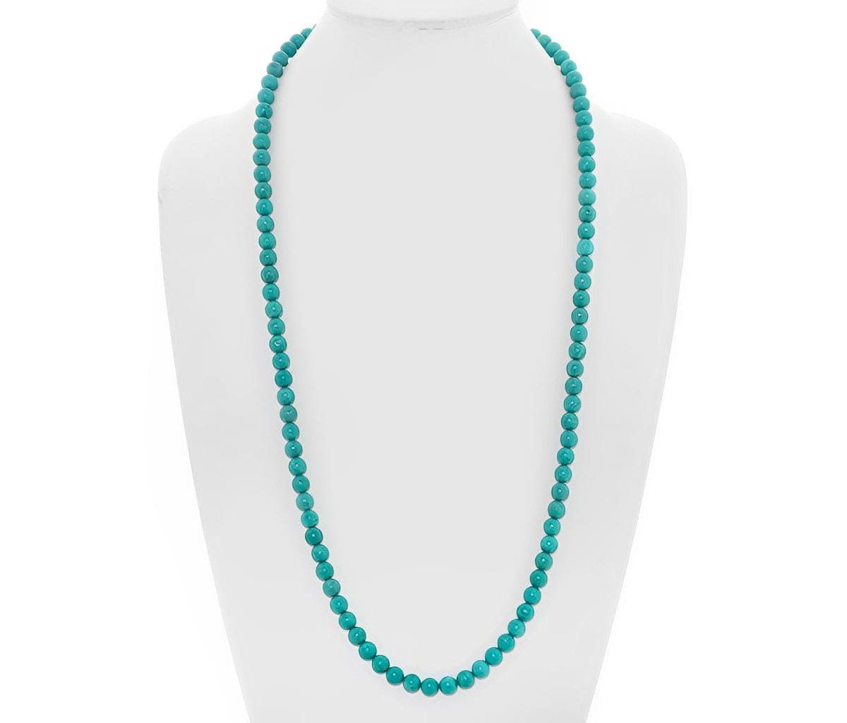 Long 30 Inch Turquoise Ball Necklace