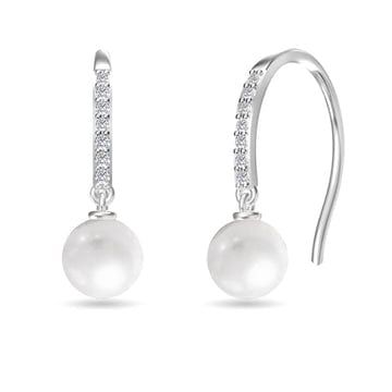 Donatello Gian Solid Sterling Silver Pear Cut Crystal Earrings