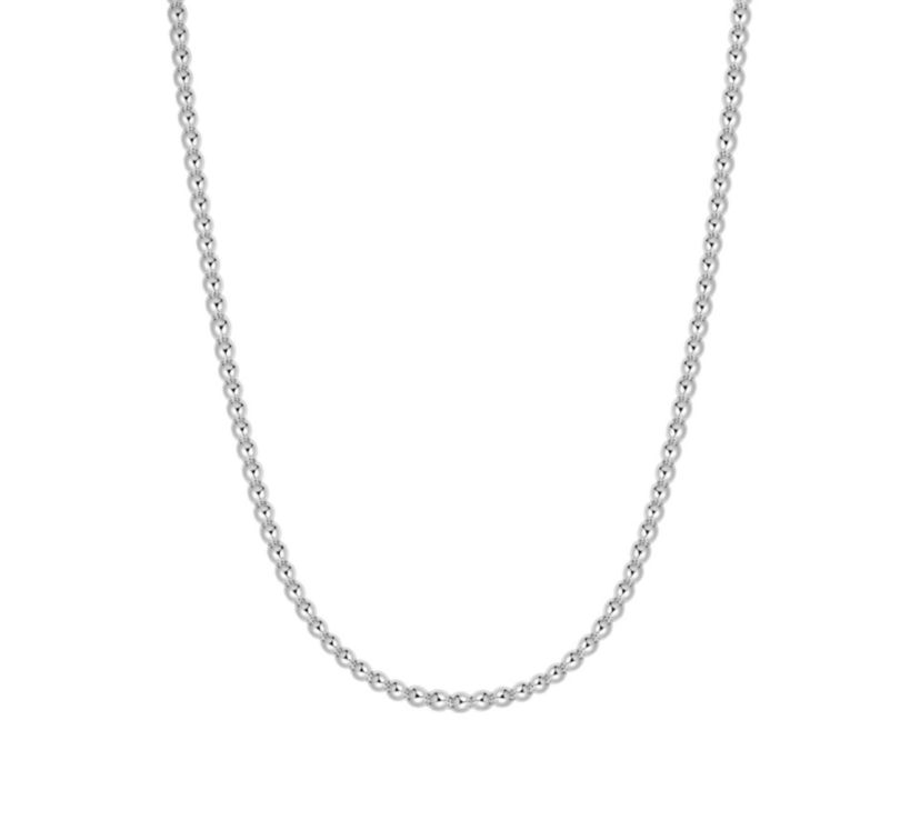 Sterling Silver Beaded Choker Necklace 18