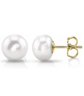 Donatello Gian Solid 14K Yellow Gold Freshwater Pearl Studs