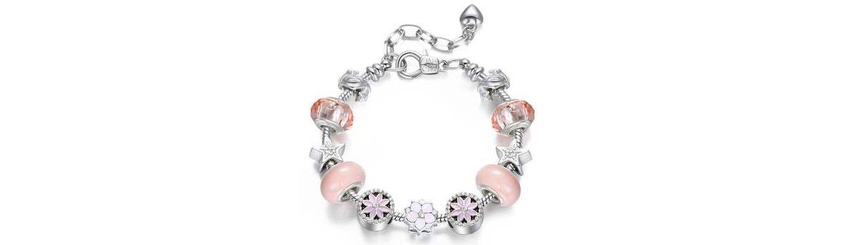 Flower Crystal Charm Bracelet