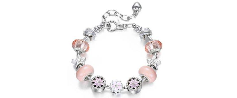Flower Crystal Charm Bracelet