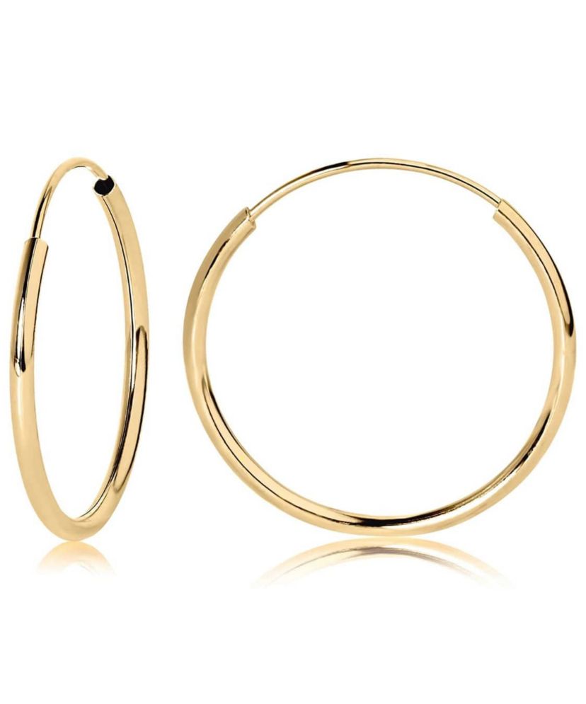 14K Yellow Gold Small Endless Hoop Earrings 12mm