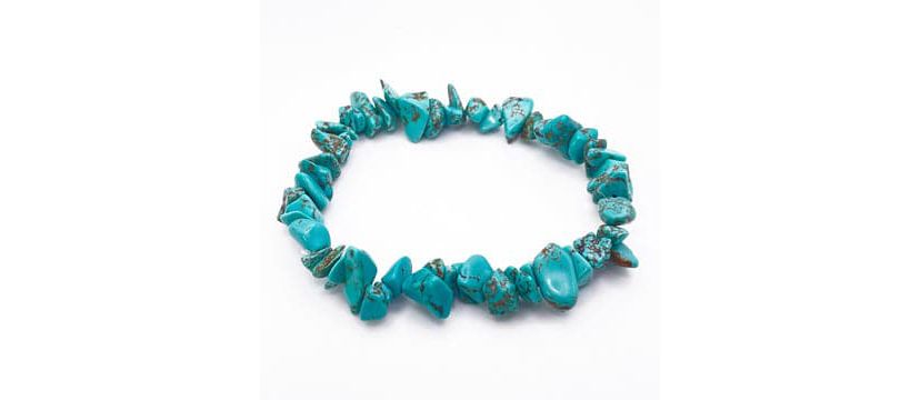 Created Turquoise Graduated Stretch Bracelet