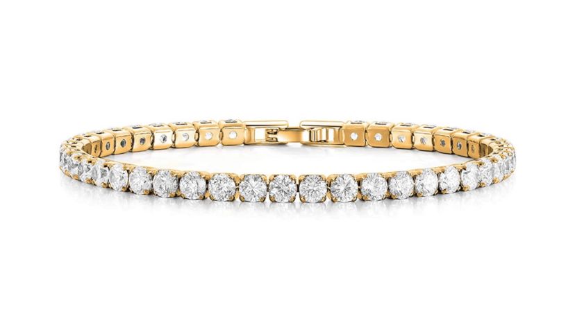 Created White Topaz Tennis Bracelet gold