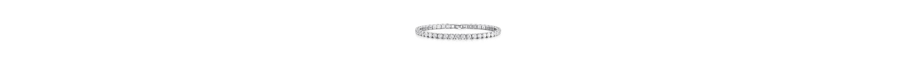 Touch Of Elegance White Gold Flashed Round Tennis Bracelet