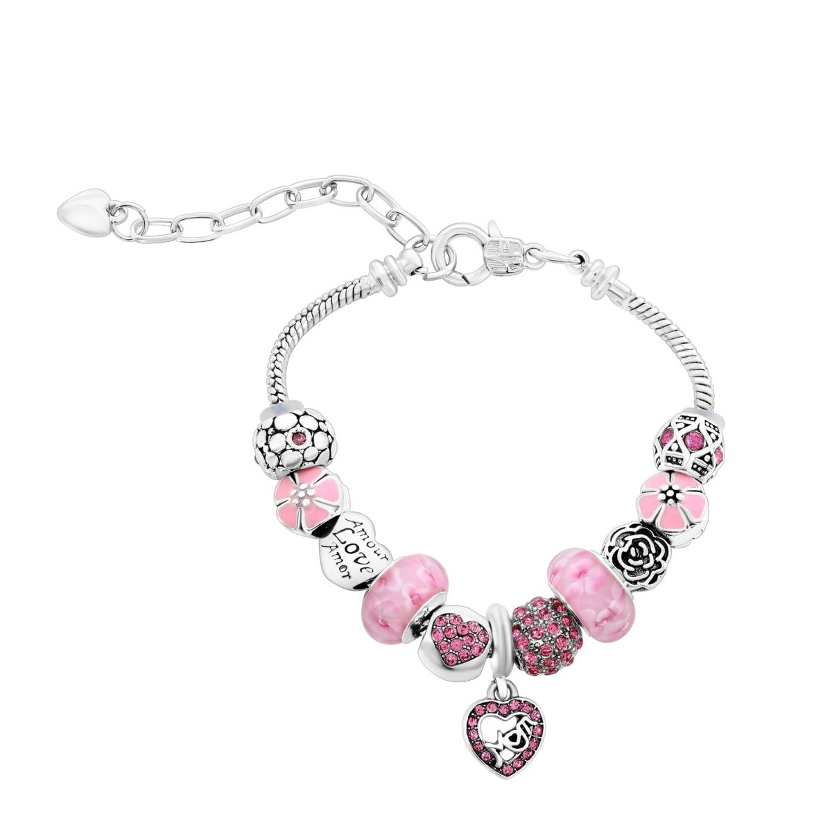 Pink Crystal Mom Bracelet
