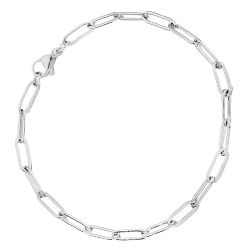 925 Sterling Silver Paper Clip Anklet