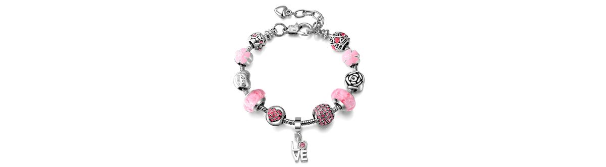 Love Crystal Charm Bracelet