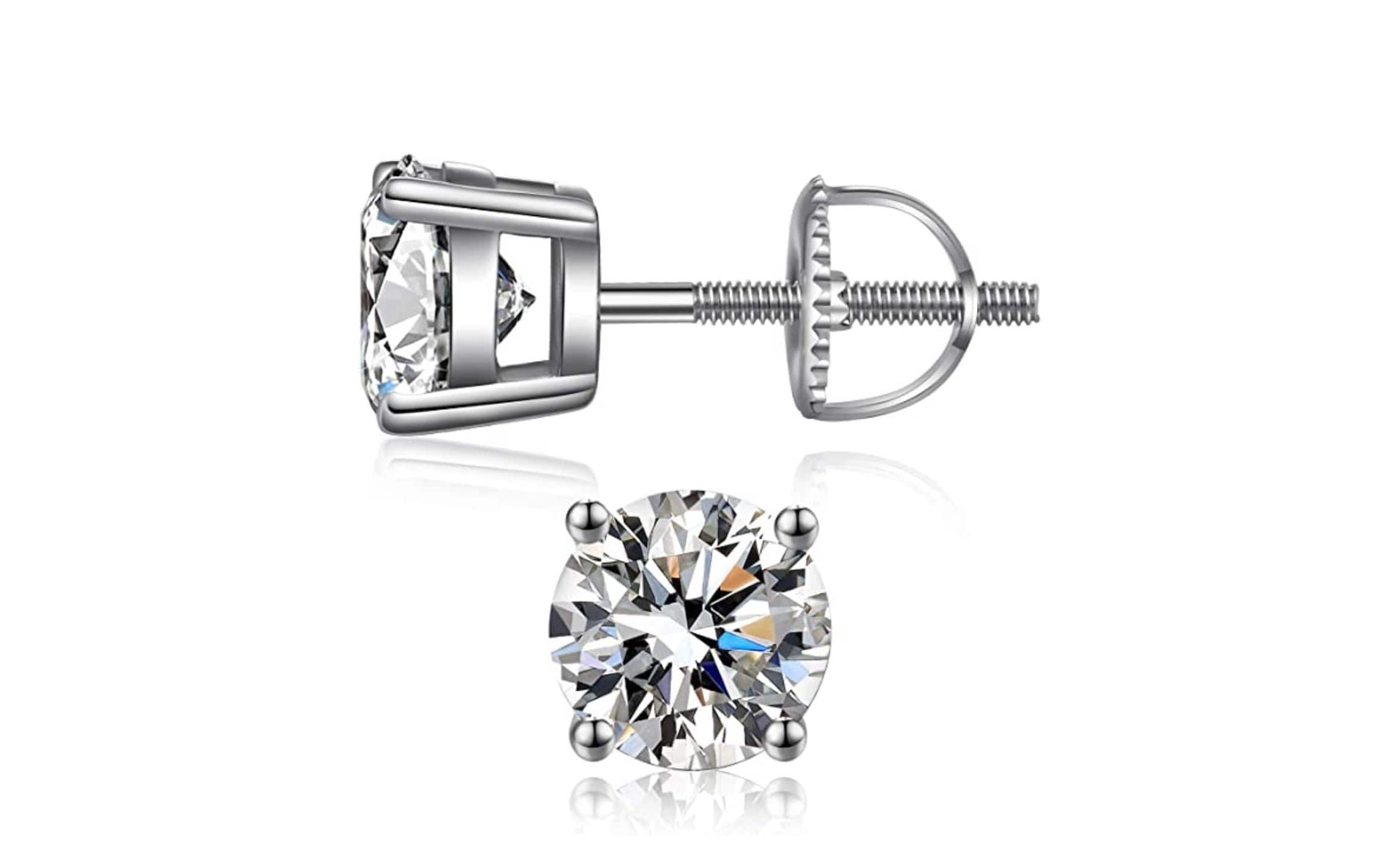925 Sterling Silver 5MM Round Cut Screw Back Studs