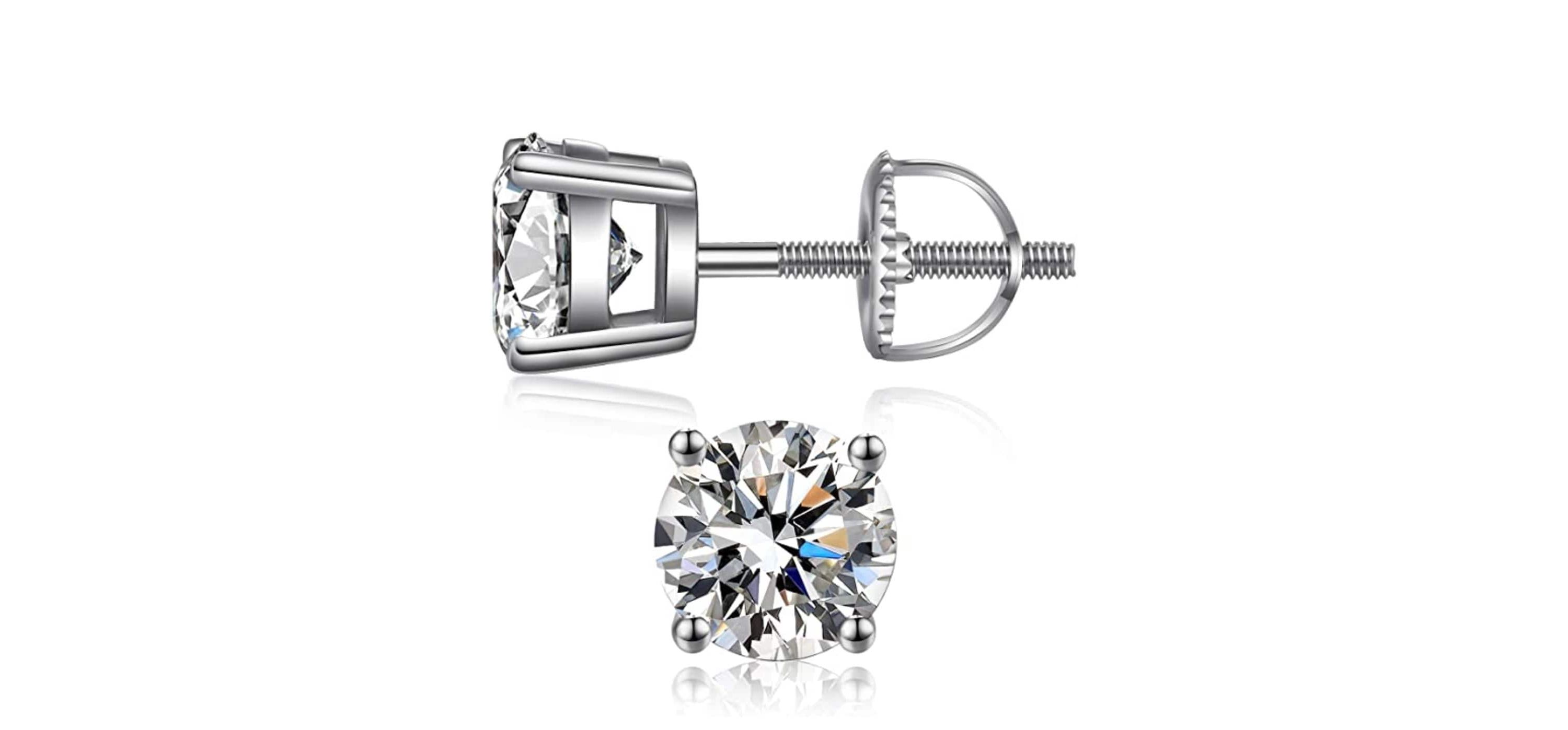 925 Sterling Silver 5MM Round Cut Screw Back Studs