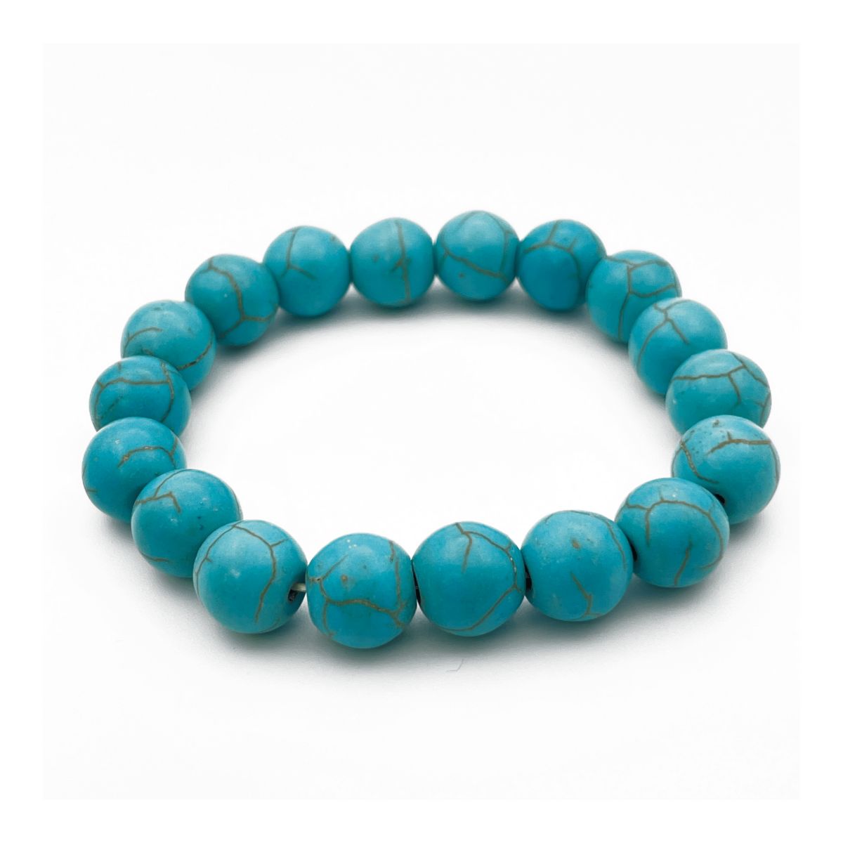 Created  Turquoise Ball Stretch Bracelet