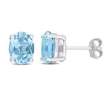 Donatello Gian 925 Sterling Silver Swiss Blue Topaz Gemstone Earrings