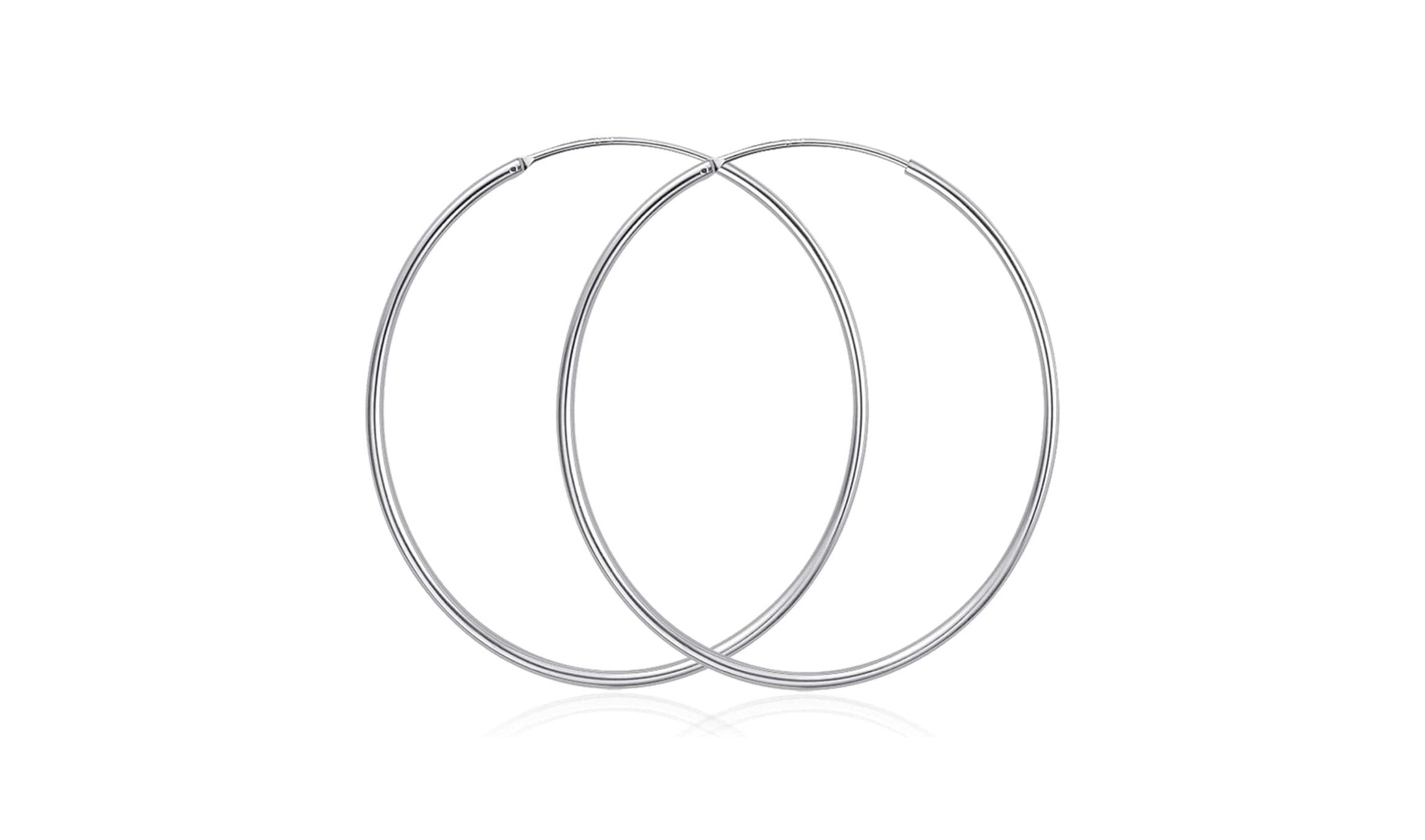 925 Sterling Silver Endless Hoop Earring 50mm