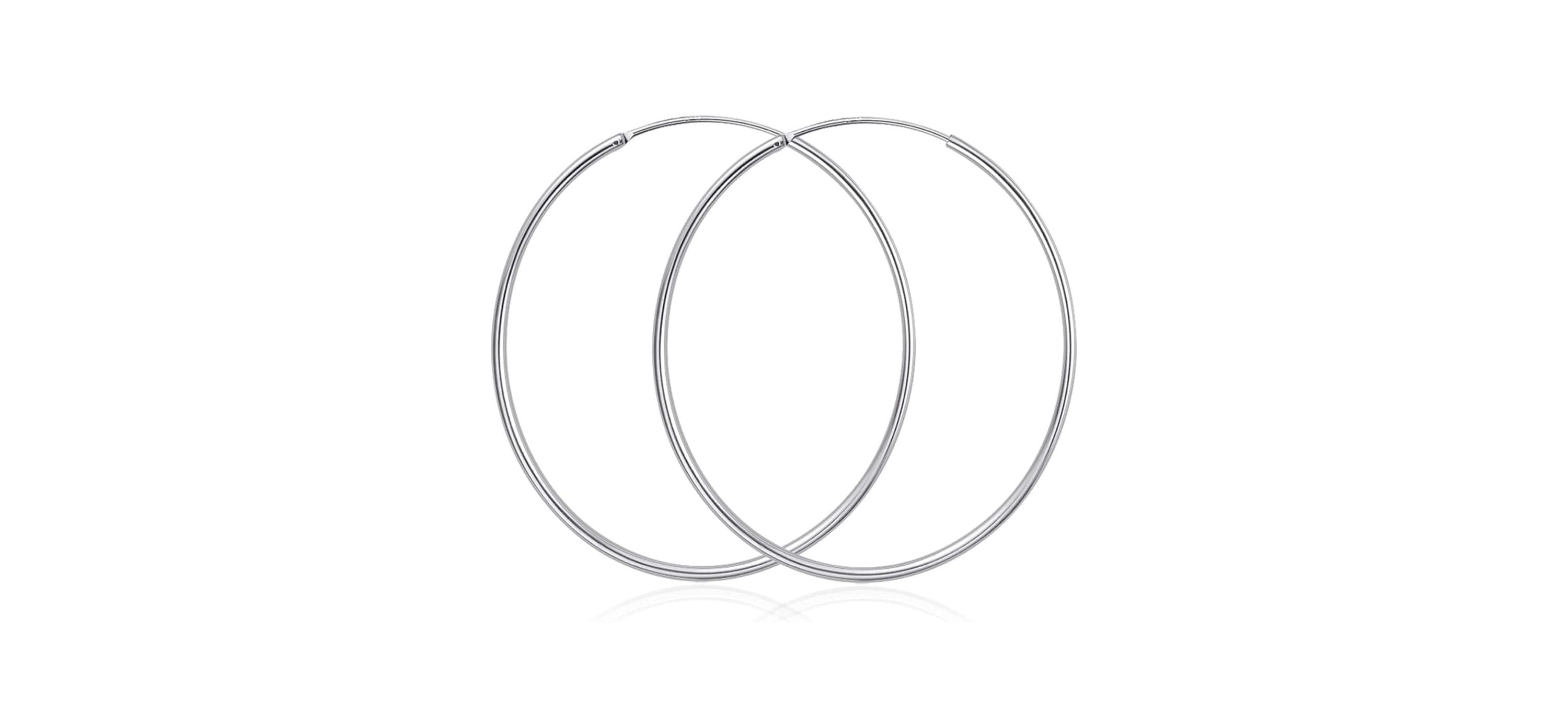 925 Sterling Silver Endless Hoop Earring 50mm