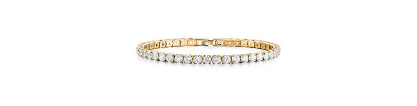 Touch Of Elegance Gold Flashed Round Tennis Bracelet