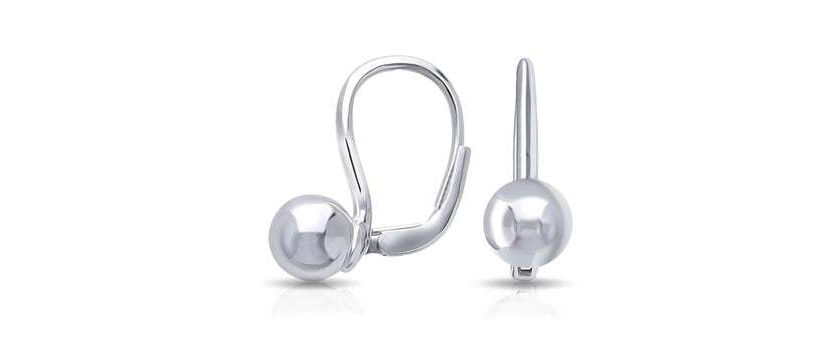 Sterling Silver Sphere 925 Earrings
