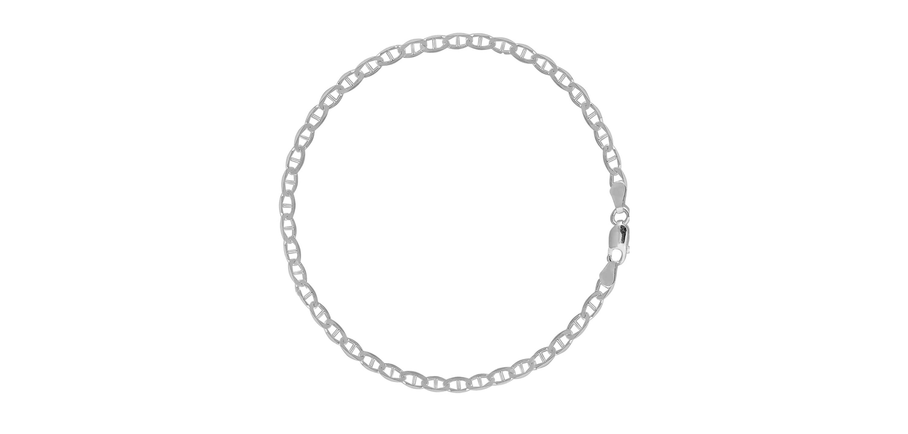 Solid Sterling Silver Chain Link Anklet 9