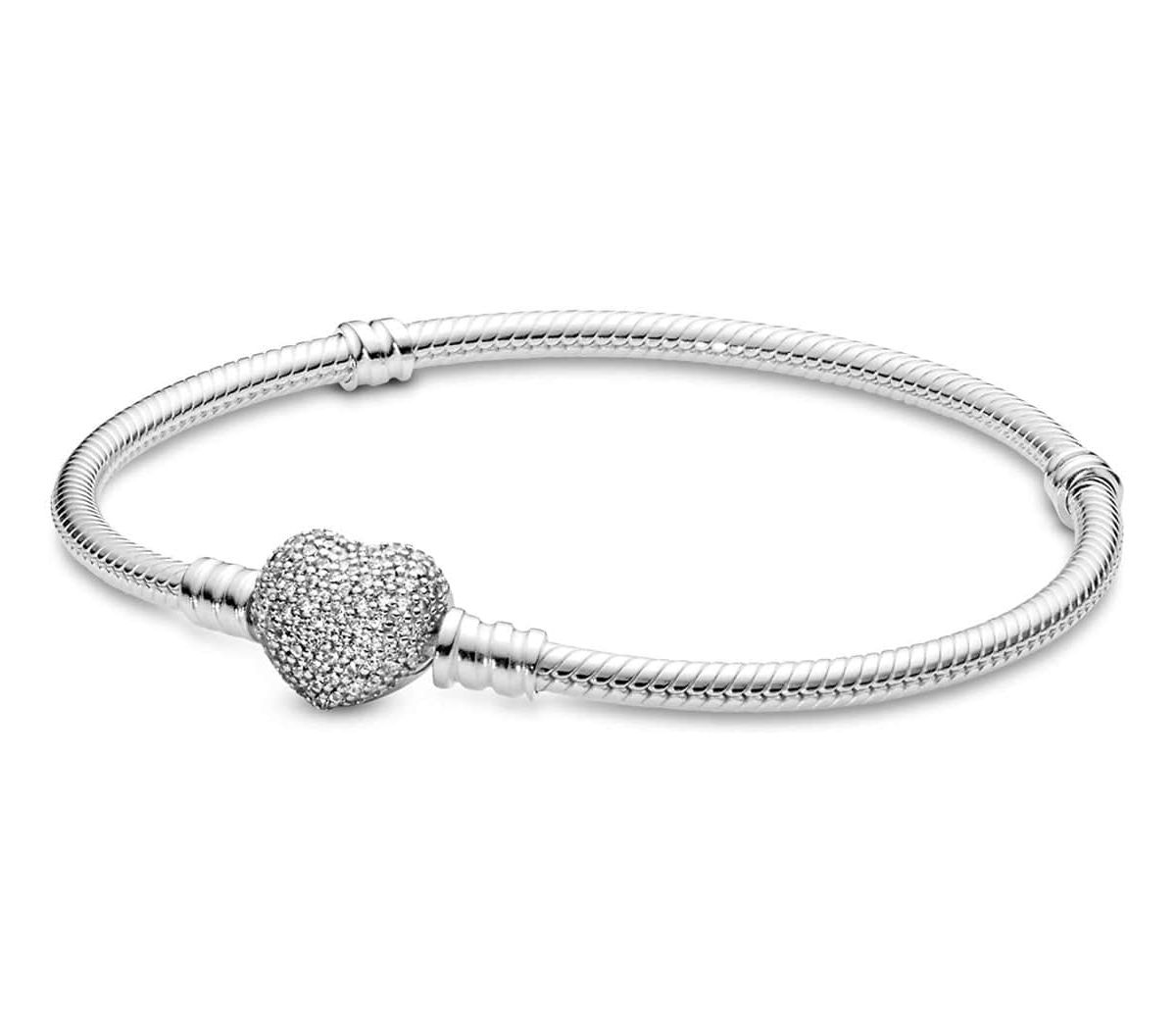 Micro Pave Crystal Heart Bracelet