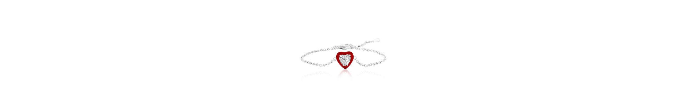 Crystal Red Halo Heart Bracelet