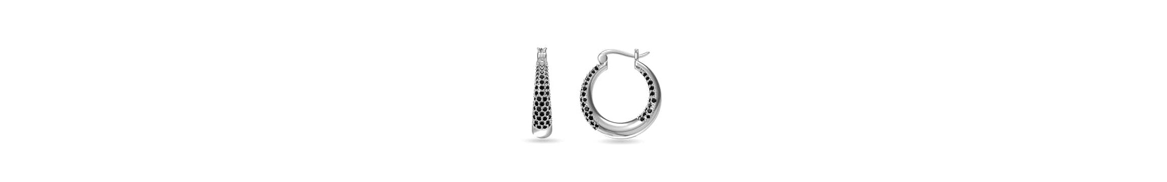 The Black out Black Austrian Crystal Hoop Earrings