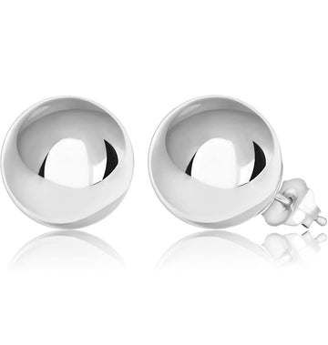 Donatello Gian 925 Sterling Silver High Polished 14MM Statement Ball Studs