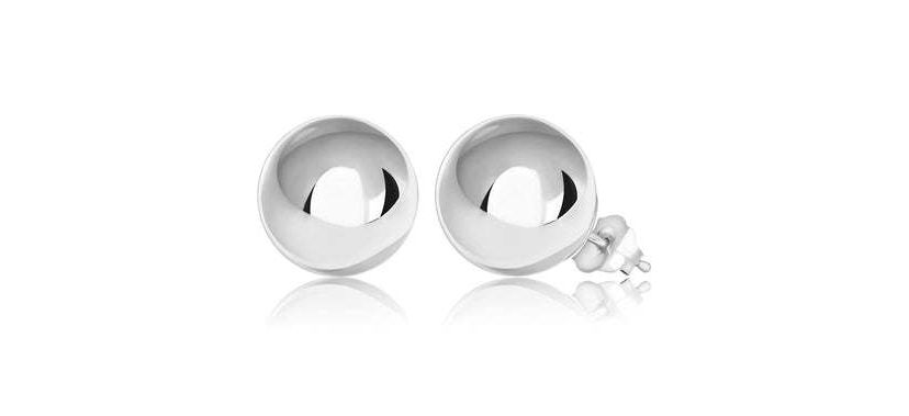 925 Sterling Silver High Polished 14MM Statement Ball Studs