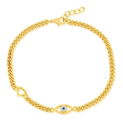 Donatello Gian Heart And Created Blue Sapphire Bracelet