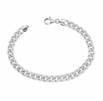 Donatello Gian Chain Bracelet, 925 Sterling Silver Curb Link Chain Bracelet, Unisex, Italian Made Sterling Silver, Thick 8MM 8 Inch Bracelet