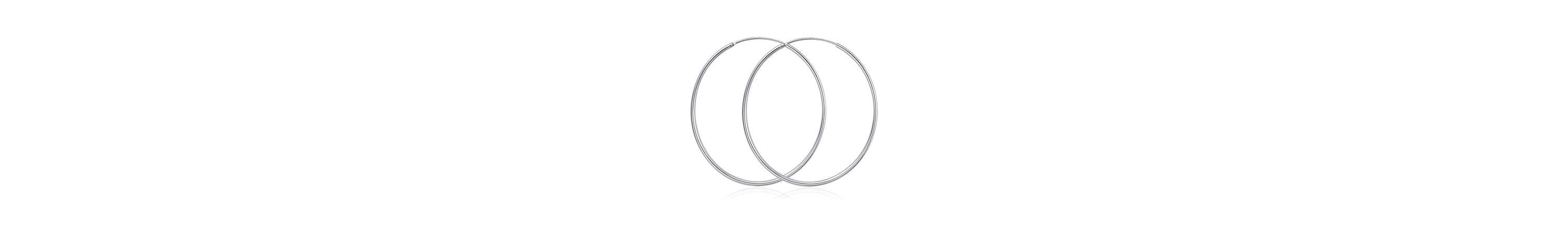 925 Sterling Silver Large 65MM Endless 2MM Tube Hoop Earrings
