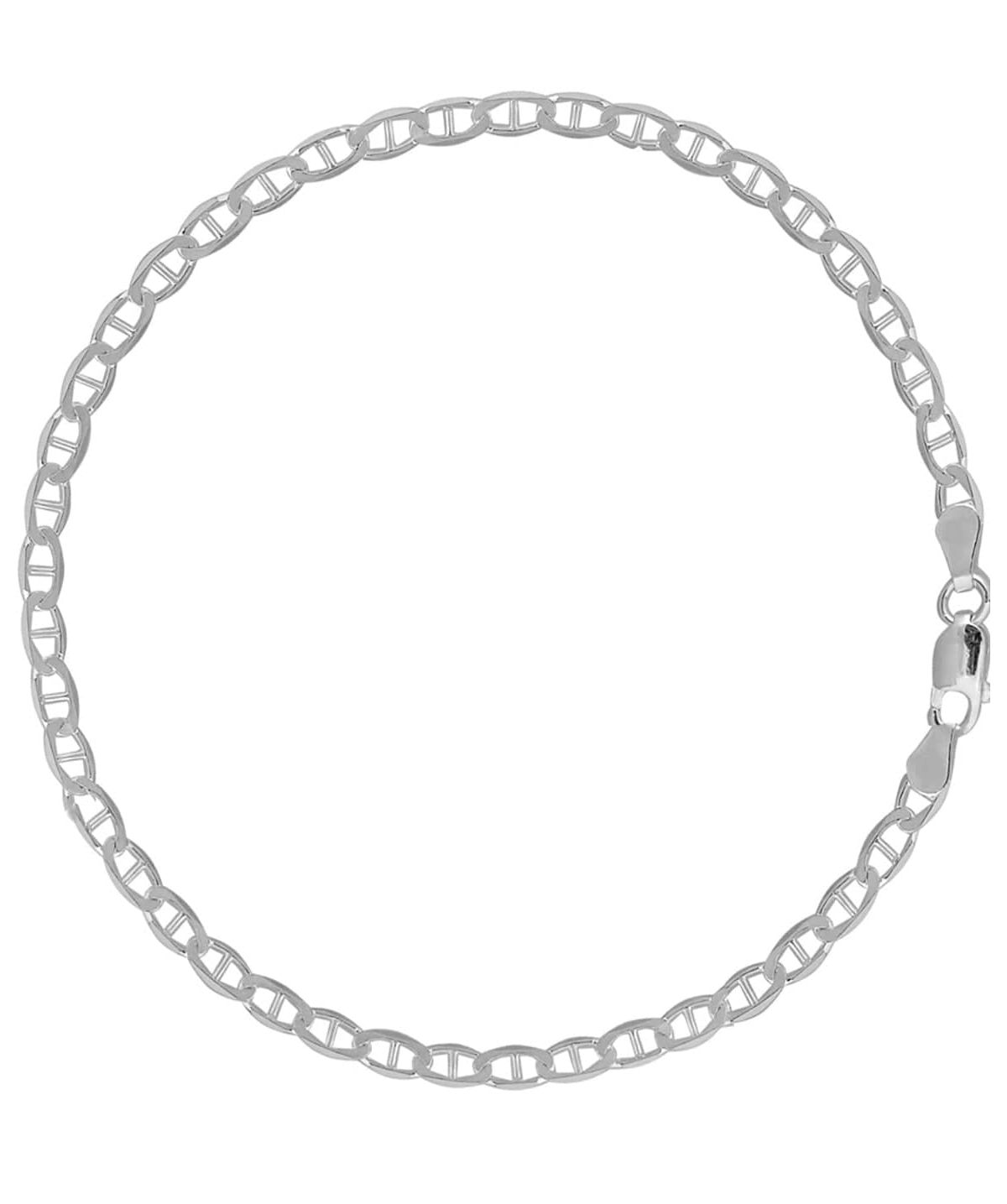 Solid Sterling Silver Chain Link Anklet 10