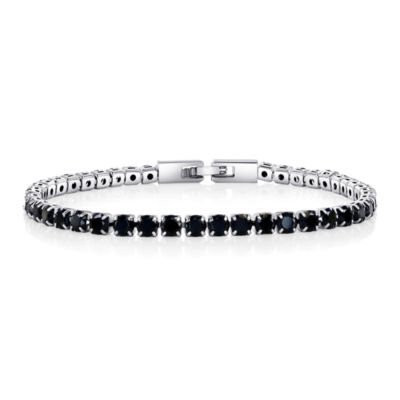 Donatello Gian Round Cut Created Onyx Tennis Bracelet, Black