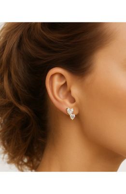 Donatello Gian Sterling Silver Double Heart Earrings, Gold