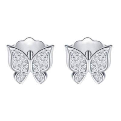 Donatello Gian Sterling Silver Butterfly Crystal Earrings