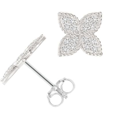 Donatello Gian Sterling Silver Crystal Stud Earrings