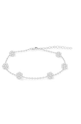 Donatello Gian Sterling Silver Crystal Flower Bracelet