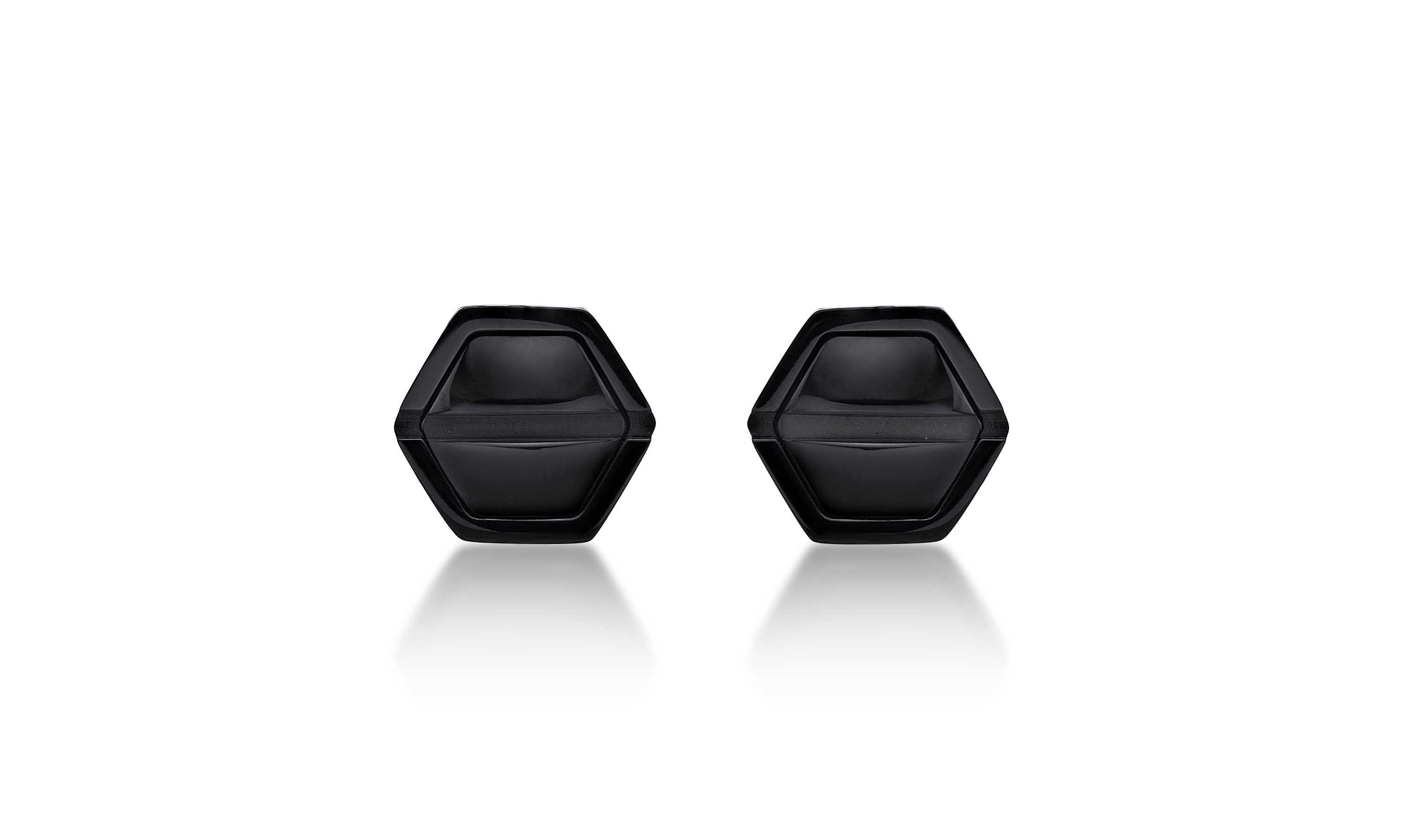 Mens Stud Earrings in Stainless Steel with Black Ion Plating