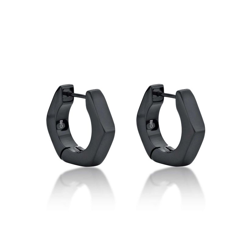 Mens Hoop Earrings in Stainless Steel with Goldtone Ion Plating