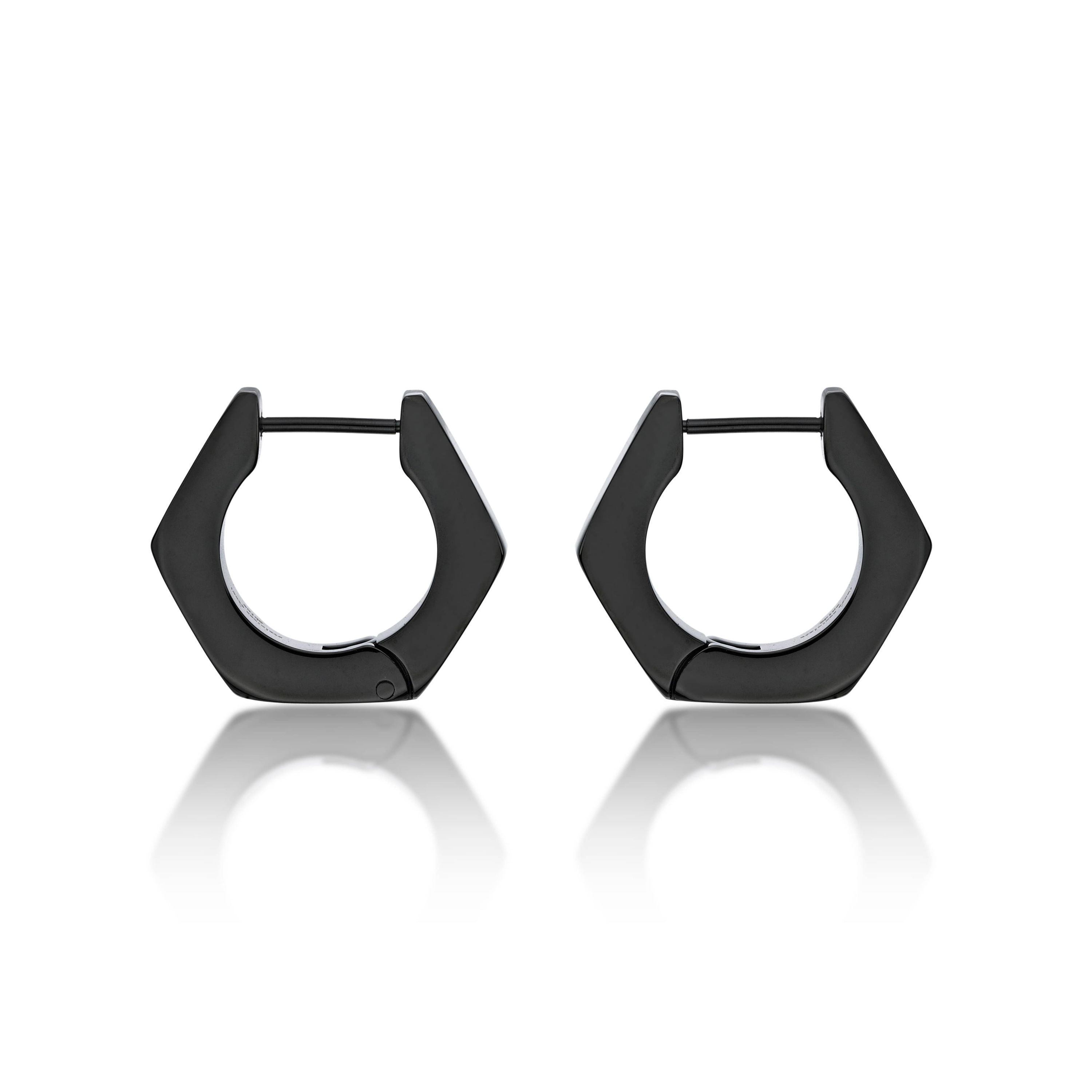 Mens Hoop Earrings in Stainless Steel with Goldtone Ion Plating