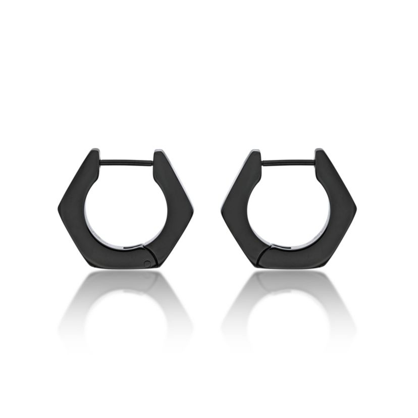 Mens Hoop Earrings in Stainless Steel with Goldtone Ion Plating