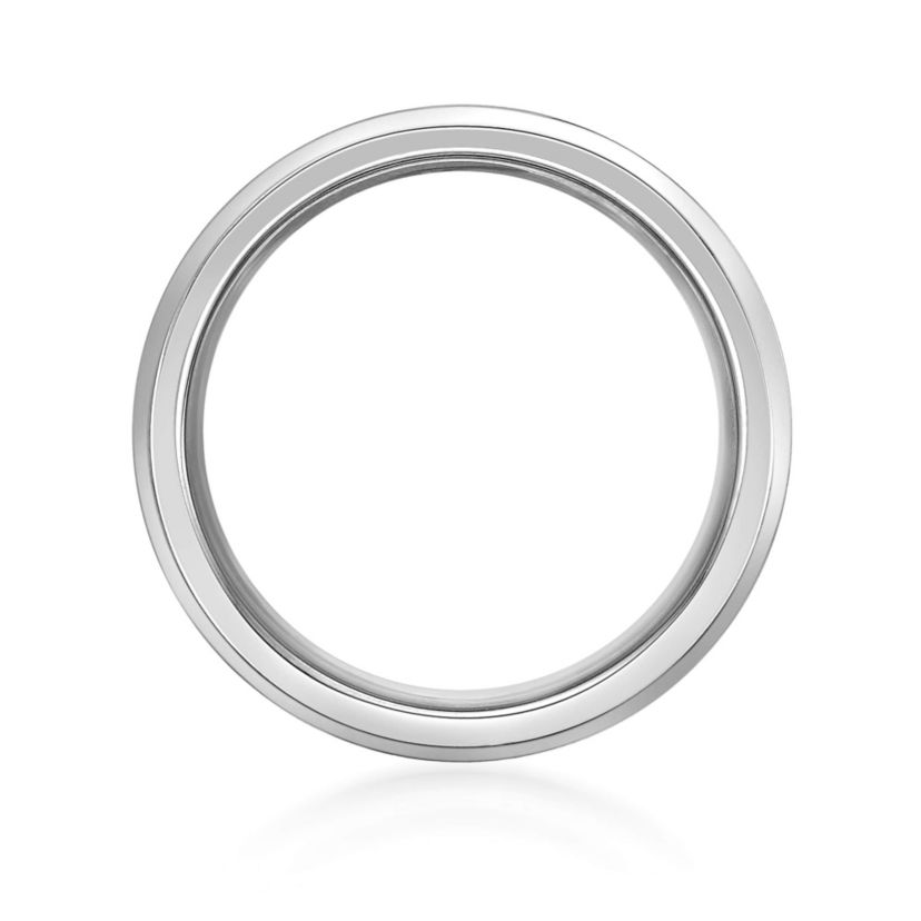 Mens Stainless Steel Ring with Lapis Inlay