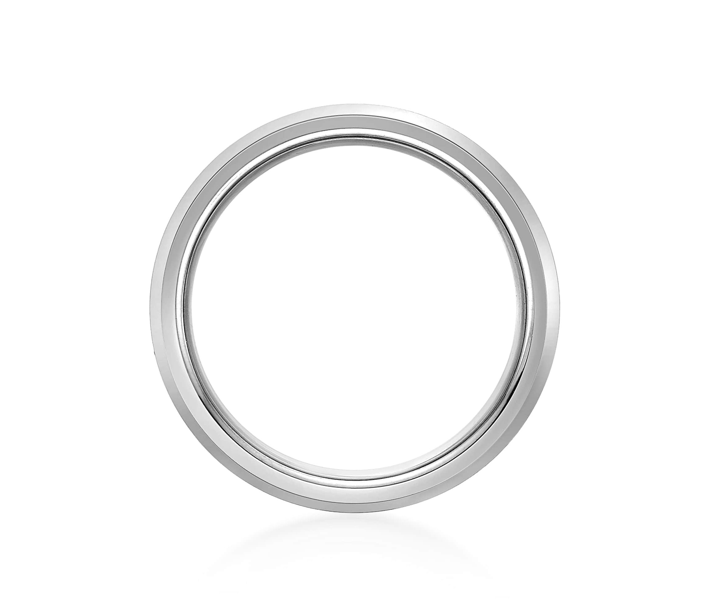 Mens Stainless Steel Ring with Titanium Inlay