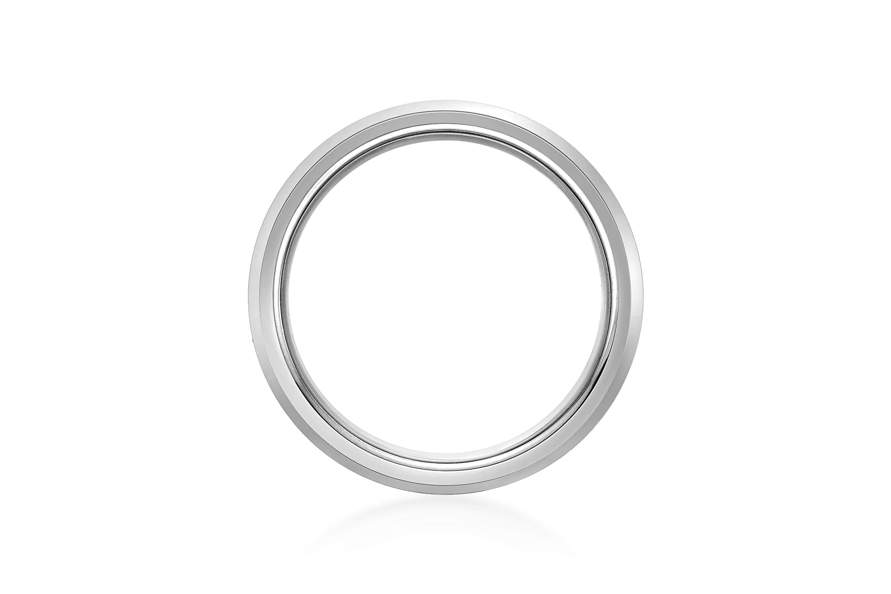 Mens Stainless Steel Ring with Titanium Inlay