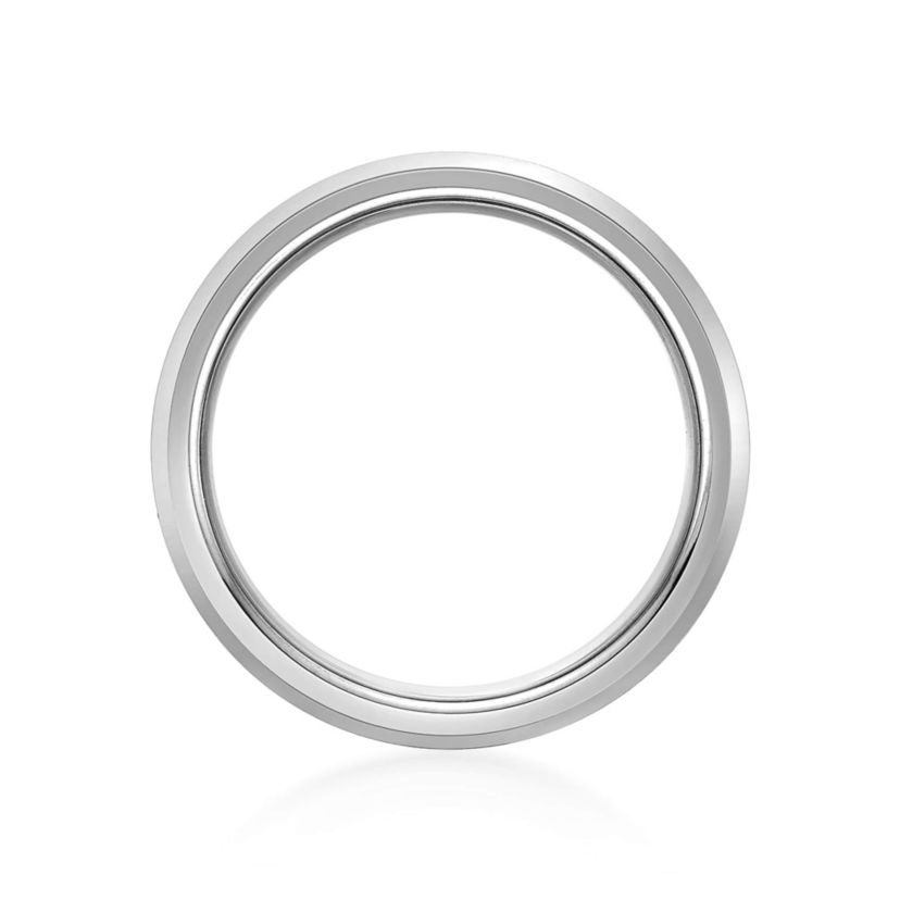 Mens Stainless Steel Ring with Titanium Inlay