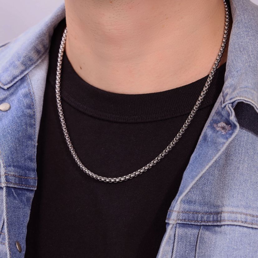 Stainless Steel 3.5 mm Box Chain Necklace