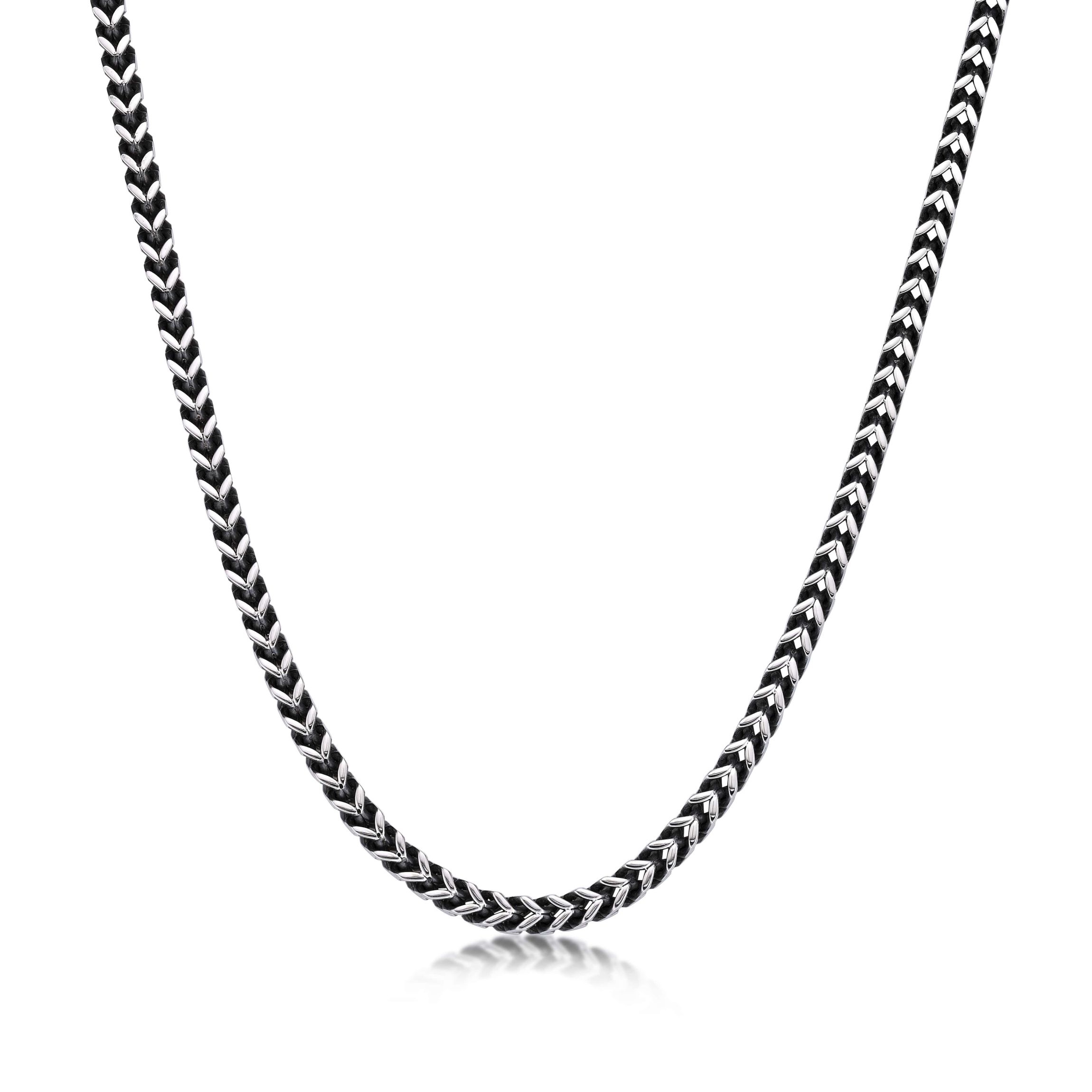 4mm Stainless Steel Foxtail Chain with Push Lock