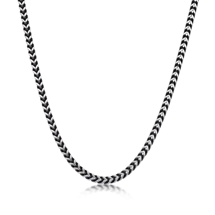 4mm Stainless Steel Foxtail Chain with Push Lock