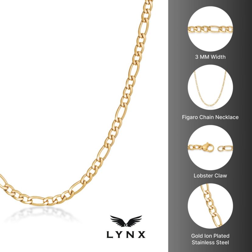 3mm Stainless Steel Figaro Chain Necklace